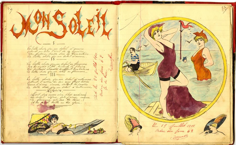 French drawing and poem