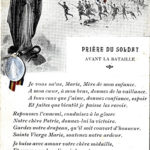 Carte postale « la prière du soldat », ornée d’un médaillon, adressée à Charles Jospeh Marchal par son épouse, Matilde (1918).