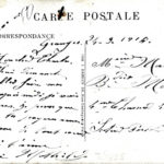 Carte postale « la prière du soldat », ornée d’un médaillon, adressée à Charles Jospeh Marchal par son épouse, Matilde (1918).