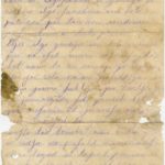 Letter of a soldier of the 3rd company of the 14th Arkhangelsk  druzina (companions) of the Russian army Andrejs Krampe to his sister Otilija Krampe in Valmiera, page 1