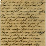 Letter of a soldier of the 3rd company of the 14th Arkhangelsk Druzina (Companions) of the Russian Army Andrejs Krampe to his sister Otilija Krampe in Valmiera, page 1