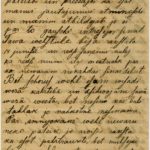 Letter of a soldier of the 3rd company of the 14th Arkhangelsk Druzina (Companions) of the Russian Army Andrejs Krampe to his sister Otilija Krampe in Valmiera, page 1
