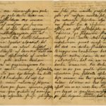 Letter of a soldier of the 3rd company of the 14th Arkhangelsk Druzina (Companions) of the Russian Army Andrejs Krampe to his sister Otilija Krampe in Valmiera, page 2-3
