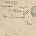 Busta della lettera indirizzata alla moglie Maria Antonia